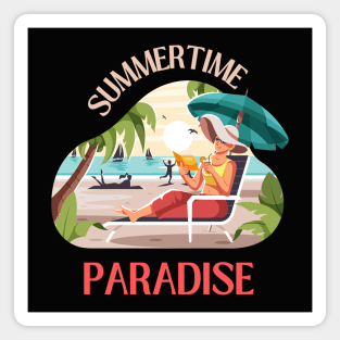 Hello summer Beach summertime Adventure travel lover palm tree sun Magnet